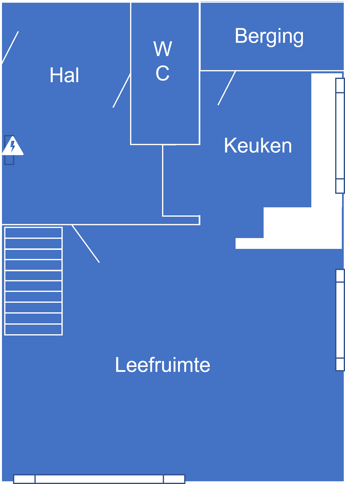 Plan benedenverdieping